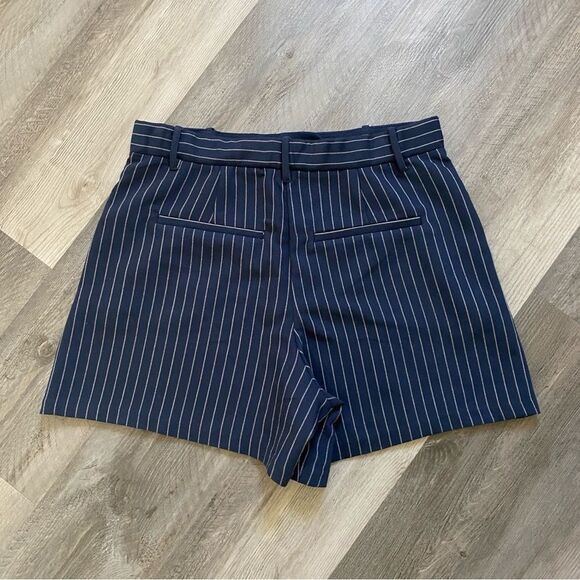 Abercrombie & Fitch High Rise Shorts Navy Stripe Large Preppy - Picture 6 of 10